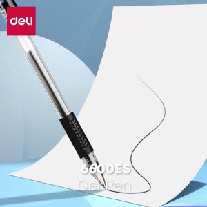 Deli Gel Pen / Pulpen Gel Capable/Retractable 0.5 mm Isi 12 pcs Hitam/Biru/Merah 6600ES S01