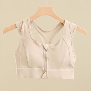 Front Zipper Sports Intimates Womens Double Shoulder Strap High Strength Running Shockproof Plus Size Plus Size Ladies Fitness Training Yoga Bra