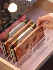 Eye Shadow Tray Storage Rack Transparent Powder Storage Box Desktop Drawer Compartment Color Cosmetics Shelf Makeup Organizer Acrylic Storage Rack Multi-Cell Cosmetics Storage Eye Shadow Tray Eyeshadow Palette Organizer Makeup Blush Holder Display Box