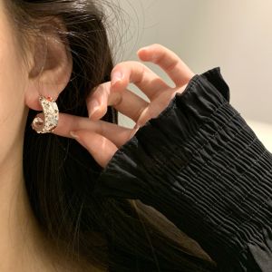 Elegant French Style Colorful Mining Ear Cuffs Womens Fashion Jewelry Arc Shape Alloy Geometric Pattern Half Precious Stones