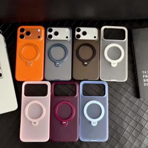 18 ProMax Luxury 360 Rotating Bracket Magnetic Case for iPhone 18 17 16 15 Pro Max 18Pro for Magsafe Translucent Soft Edge Cover