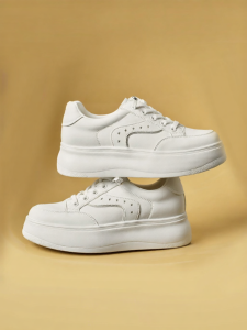 Fashion Leisure Wearable White Sneaker 4 Cm Thick Sole
