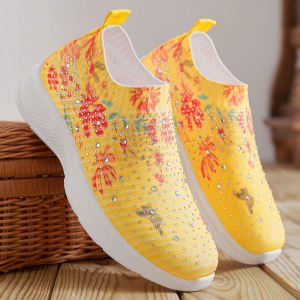 Giày Đế Bằng Mũi Tròn Thời Trang Cho Nữ Mùa Thu Giày Đế Bằng Lưới Thoáng Khí Thoải Mái Cho Mẹ Và Bé