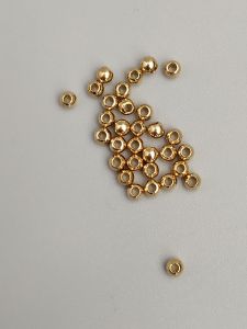 2/3/4Mm Đồng Thau Nguyên Chất Lỗ Thẳng Mặt Bóng Hạt Đồng Phụ Kiện Trang Sức DIY Viễn Hương 011 Hạt Rời Hạt Cầu Đồng Mới