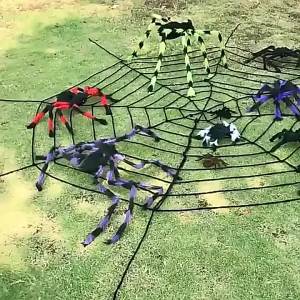 Giant Spider Web Halloween Decoration Fixable Simulation Spider-Web Decor Scary Cobweb Horror Party Outdoor Simulation Props