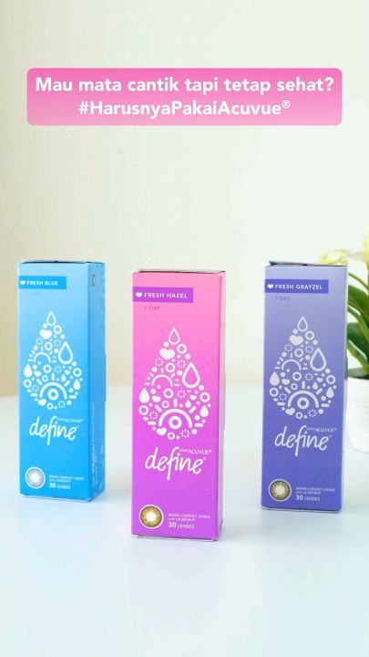 BUY 3 FREE 1 Acuvue Define Fresh Blue Softlens Warna 5 Pasang Softlens Harian