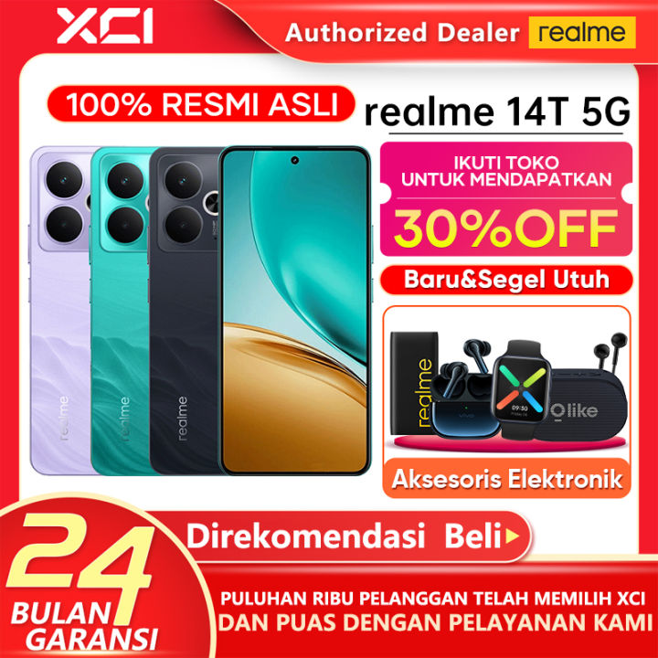 Hp realme 14T 5G 8/128GB 8/256GB RAM 8GB+10GB Extended ROM 256GB realme Terbaru 2025 Garansi Resmi