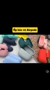 Ốp Bảo Vệ Tai Nghe Airpod 1/2/3/4 Pro1/2/3 - Chất Liệu Silicon Dẻo Dai Bền Bỉ - Tặng Kèm Móc Khóa