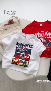Bộ cộc thun ngắn tay siêu nhân người nhện Spiderman màu đỏ cho bé trai 1 đến 6 tuổi Bernie