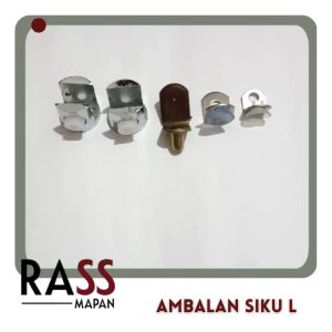 Ambalan Siku L Penjepit untuk Lemari Kayu atau Tatakan Kaca SS Stainless Steel