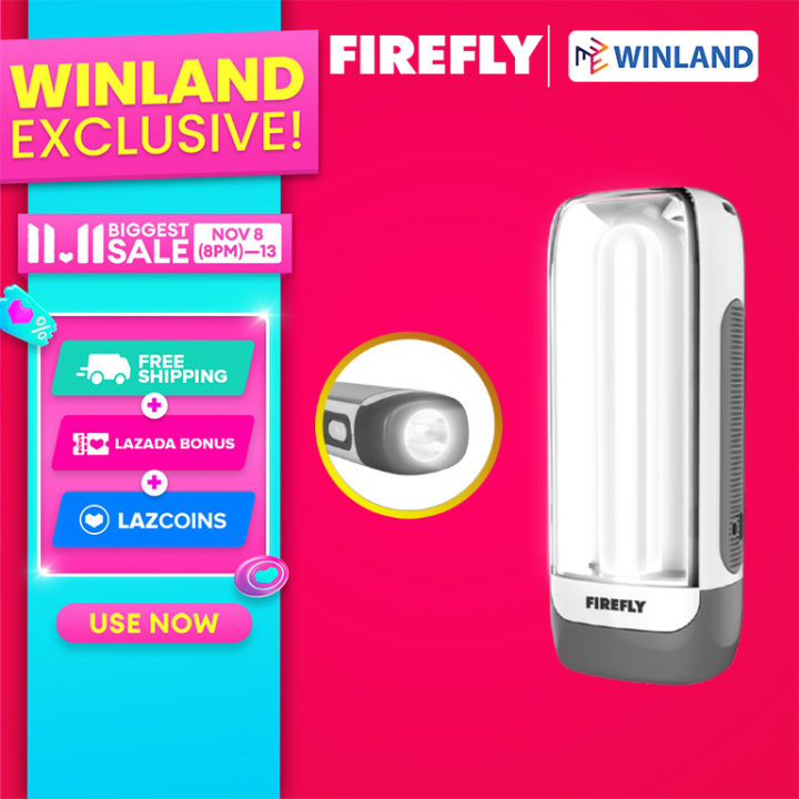 Firefly by Winland FEL563 Handy Portable Rechargeable LED Torch Light / Flashlight w/ side lamp 1W + 1