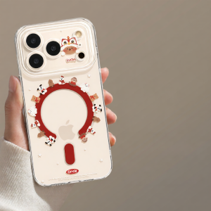 YOUSIDUN | Magnetic Clear Red Stand Phone Case