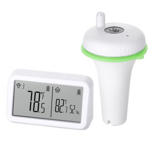 INKBIRD IBS-P02R Floating Pool Thermo-meter Set Wireless Pool Thermo-meter with Indoor Temperature Humidity Monitor IPX7 Waterproof