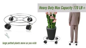 Plant Pot Trolley with Caster Heavy Duty Rolling Plant Stand Movable Planter Stand Planter Holder