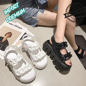 sendal sandal slop kasut Import impor ukuran 36 - 41 perempuan wanita hak bawahan sole tebal tinggi 4 cm 4cm bahan eva enteng lembut lentur tidak licin