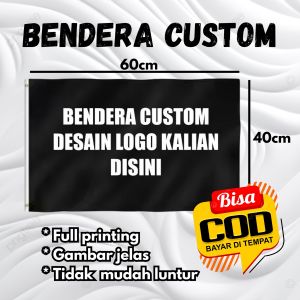 bendera custom 60x40cm desain bebas pakai logo sendiri