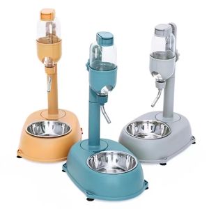 Pet Dog Cat Food Feeder Bowl Water Drinker Dispenser Height Adjustable Cage Haning Pet Water Dispenser Pet Standing Food Bowl