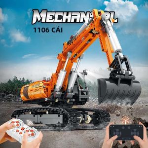 1106 Chiếc RC Máy Xúc MOC Xây Dựng Mô Hình Khối Xe Bánh Xích Kỹ Thuật Xe Điều Khiển Từ Xa Xe Lắp Ráp Gạch Đồ Chơi Cho Trẻ Em Quà Tặng