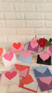 10/30/50 Foldable Heart-shaped Greeting Cards for Birthday/Mothers Day/Valentines Day Blessings