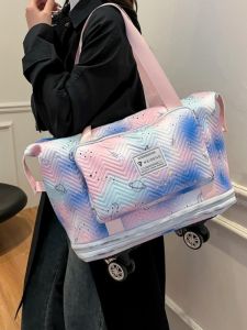 กระเป๋าเดินทางแบบถือได้ความจุขนาดใหญ่แบบพับได้ กระเป๋าเดินทางแบบมีล้อเลื่อนแบบอเนกประสงค์ กระเป๋าเก็บของสำหรับออกกำลังกาย กระเป๋าเดินทางสั้น กระเป๋าเดินทางแบบมีซิป