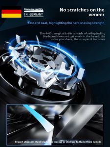 MONLEYTA | Portable Electric Shaver For Men German Small Cannon No Black Spot Beard New 2025 Model Wireless Charging Aluminum Alloy Blade