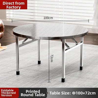 BEAUTISKY | Folding Stainless Steel Round Dining Table