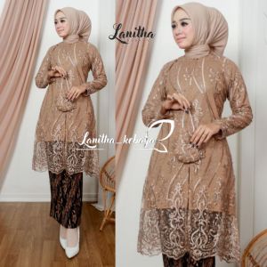 Set Kebaya Tunik Busui Setelan Kebaya Tunik Modern Kebaya Busui Resleting Depan KebayaTunik Kondangan Wanita