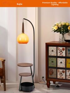 GUJIA | French Vintage Wooden Style Atmosphere Floor Lamp