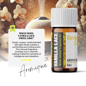VANILLA LACE Water-Based Fragrance Oil for Sweet Home Diffuser & Humidifier - Warm & Cozy 5mL