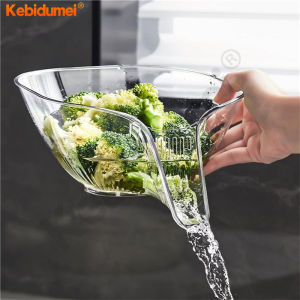 Kebidumei Multifunctional Drain Basket Drain Bowl Household Sink Vegetable Basin Kitchen Washikitchen colanderng Fruit Plate Plastic
