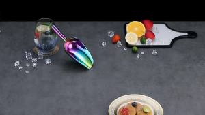 Berglander Stainless Steel Ice Scoop 6 OZ Metal Ice Scooper For Ice Maker Multipurpose For Candy Kitchen Bar Party WeddingAnimal Dog Food Scoop Beach Shovel (Silver)