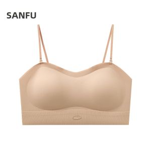 SANFU | Padded Simple Outwear Waist-Shaping Bra Top High Curved Neck
