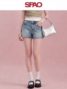 spao | Quần Short Đenim Ôm Cao