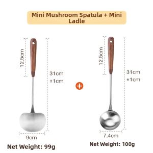SHUEHO | Walnut Wood Stainless Steel Kitchen Spoon Set
