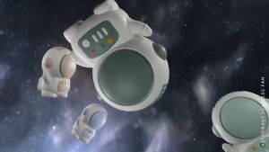 พัดลมนักบินอวกาศ พัดลมพกพา USB พัดลมตั้งโต๊ะ พกพาสะดวก ปรับลมได้3ระดับ