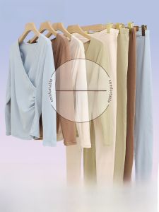 dr.domo | ชุดนอนเด็กแรกเกิดฤดูใบไม้ร่วงและฤดูหนาวสำหรับผู้หญิงตั้งครรภ์และให้นมแบบอุ่นสบายพร้อมช่องเปิดสำหรับการให้นมของ Dr.Domo ขนาดเล็ก