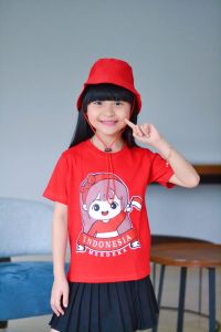 Kaos Kemerdekaan Anak Laki Laki Perempuan Silverkids Bonus Topi 4-10th Independence Days T-shirt Boys