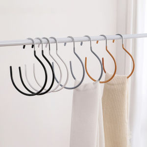 4PCS Semi-Ring Non-Slip Hook Stainless Steel Clothes Hanger Multi-Functional Tie Scarf Hat Hanging Rack Wardrobe Hanging Rack Home Organizer Accessories