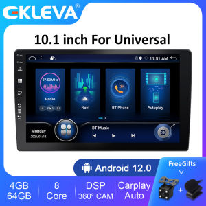 EKLEVA 10.1" Car Radio Gps Navigation Carplay DSP Universal Auto Radio Android 14 Wifi 2 Din Multimedia Player