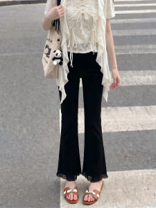 AIYITI | Lace Trimmed Flared Plus Size Casual Pants
