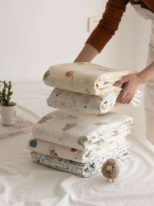 Cartoon Pure Cotton Double Layer Bedding Cover Single Piece Queen Size 200x230 Durable Washable Bedding Envelope Cover