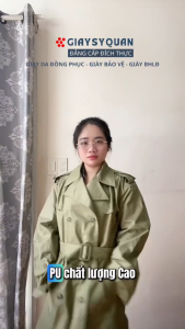 Áo mưa măng tô màu vàng oliu- áo mưa chất liệu bền chóng nước chống rét 3 size bộ 3 món