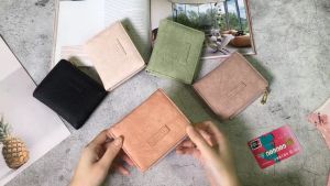 TOP TREND PH  New Retro Folding Solid Color PU Leather Bi-Fold Short Wallet for Women School and Graduation Gift