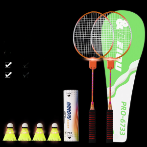Luminous Badminton Racket Official Authentic Products Flagship Store Professional Ultra-Light Durable Carbon Fiber Equipment Kids Full Set