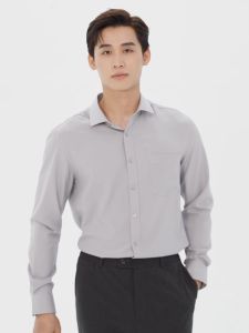 Áo sơ mi nam YODY dài tay túi ngực vải cafe thông thoáng kiểm soát mùi SMM6017
