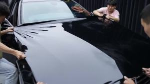 PET Ultra Glossy Black Vinyl Wrap Film No Orange Peel Car Stickers Air Bubble Free For Vehicle Chrome Trim Roof Wing Pillar