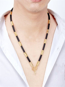 สร้อยคอทองคําหรูหราพร้อมจี้หยกสําหรับผู้ชายและผู้หญิง 18K ไม้ไผ่โซ่โอนลูกปัดโลหะผสมเงินชุบทองชุบอุปกรณ์เสริม