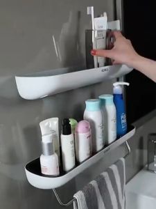 ECOCO Bathroom Storage Shelf Rack Organizer Wall Mounted Towel Rack Shelves for Toilet Kitchen