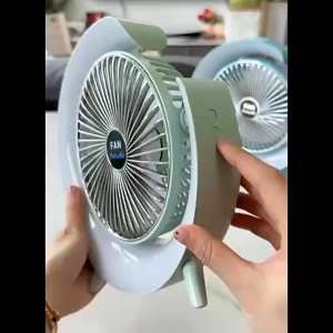 พร้อมส่ง พัดลมโคมไฟตั้งโต๊ะ พร้อมไฟLED5ระดับ พัดลมชาร์จ USB 3IN1 เงียบเสียงต่ำบรรยากาศไฟ พัดลมไร้สาย ใช้งานง่าย