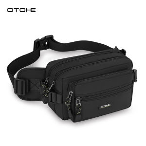 OTOHE กระเป๋าผู้ชายกระเป๋าไนล่อนด้านหน้ากระเป๋าคาดหน้าอกหลายชั้นกระเป๋าสะพายข้างซิปกระเป๋ากันน้ำกีฬากระเป๋าสะพายไหล่แนวสตรีทกระเป๋าเดินทางกระเป๋าหิ้วสำหรับทำงานหรือธุรกิจ